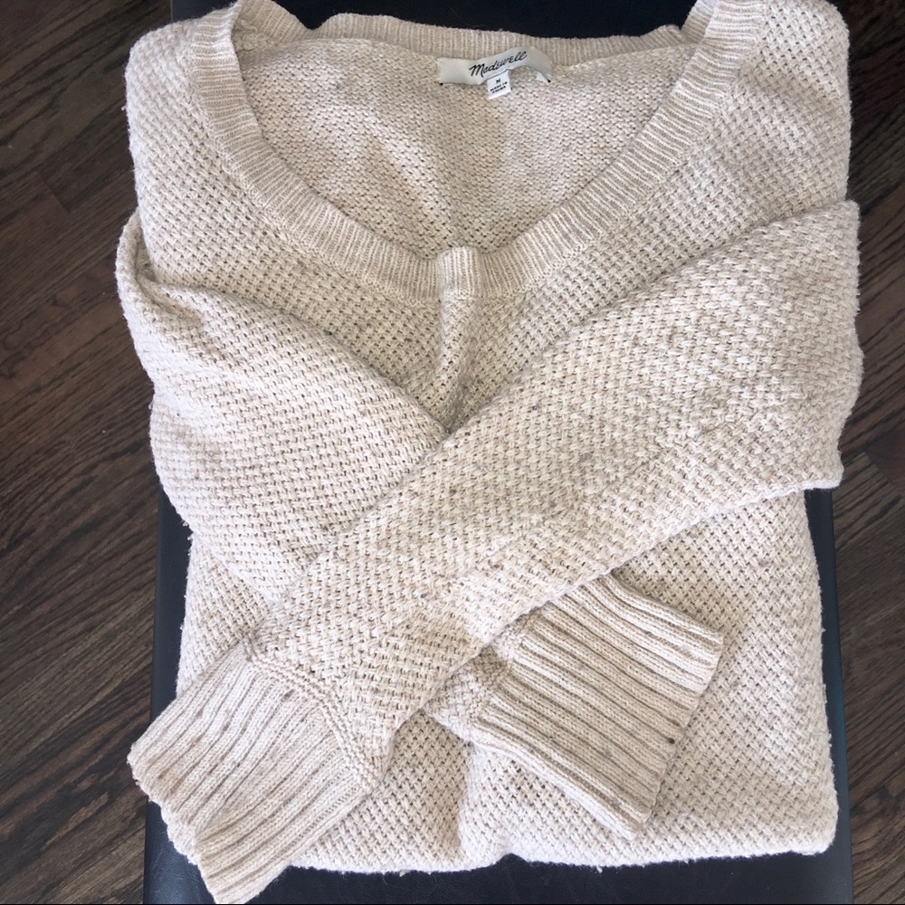 Madewell beige hi-lo sweater